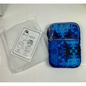 Bolsetta Magnetic Waistband Pouch Blue Camo Water Resistant Travel Hip Bag New